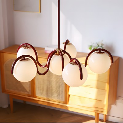 Mian Modern Curve Glass Globe Chandelier Mian Modern Curve Glass Globe Chandelier