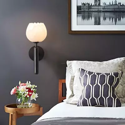 Reedway Farmhouse Alabaster Flower Wall Sconce Reedway Farmhouse Alabaster Flower Wall Sconce
