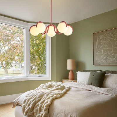 Mian Modern Curve Glass Globe Chandelier Mian Modern Curve Glass Globe Chandelier