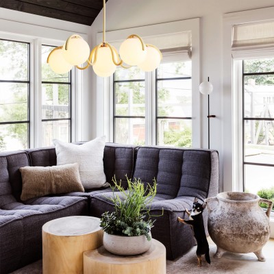 Mian Modern Curve Glass Globe Chandelier Mian Modern Curve Glass Globe Chandelier