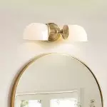 Valor Rustic Metal Double White Glass Wall Sconce