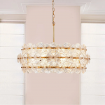 AuroraLux Gold-leaf Round Glass Chandelier