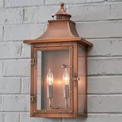 Orynth Vintage Solid Brass Wet Rated Lantern Sconce Orynth Vintage Solid Brass Wet Rated Lantern Sconce