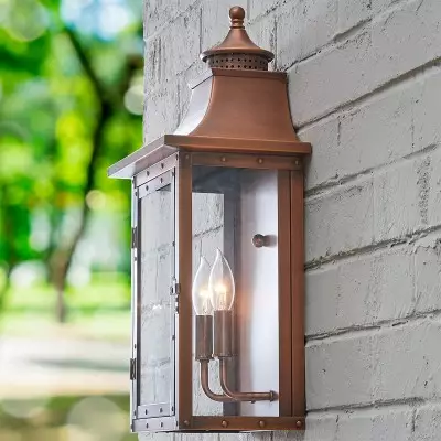 Orynth Vintage Solid Brass Wet Rated Lantern Sconce Orynth Vintage Solid Brass Wet Rated Lantern Sconce