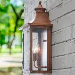 Orynth Vintage Solid Brass Wet Rated Lantern Sconce