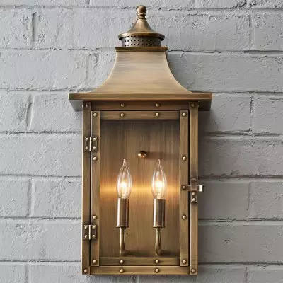 Orynth Vintage Solid Brass Wet Rated Lantern Sconce Orynth Vintage Solid Brass Wet Rated Lantern Sconce