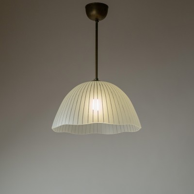 John Retro Etched Stripes Glass Pendant Light