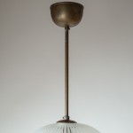 John Retro Etched Stripes Glass Pendant Light