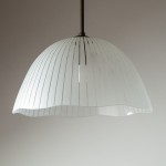 John Retro Etched Stripes Glass Pendant Light