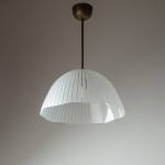 John Retro Etched Stripes Glass Pendant Light