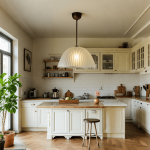 John Retro Etched Stripes Glass Pendant Light