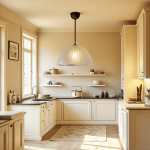 John Retro Etched Stripes Glass Pendant Light