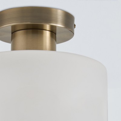 Bewish Minimalist Frosted Glass Round Semi Flush Ceiling Light Bewish Minimalist Frosted Glass Round Semi Flush Ceiling Light