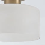 Bewish ‎Minimalist Frosted Glass Round Semi Flush Ceiling Light