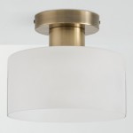 Bewish ‎Minimalist Frosted Glass Round Semi Flush Ceiling Light