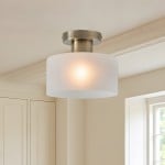 Brendle Farmhouse White Milk Glass Round Ceiling Light Brendle Farmhouse White Milk Glass Round Ceiling Light