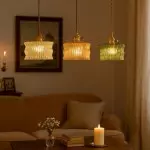 Roslyn Retro Stained Ribbed Glass Pendant Light