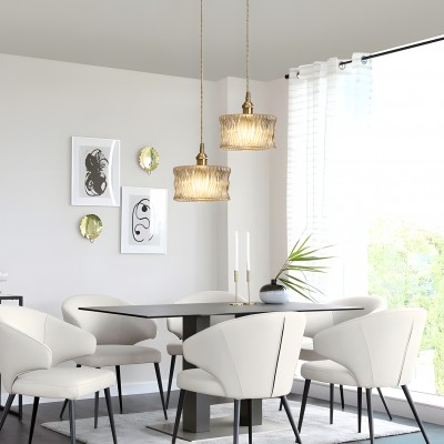 Roslyn Retro Stained Ribbed Glass Pendant Light Roslyn Retro Stained Ribbed Glass Pendant Light