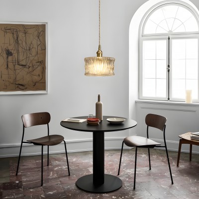 Roslyn Retro Stained Ribbed Glass Pendant Light Roslyn Retro Stained Ribbed Glass Pendant Light