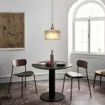 Roslyn Retro Stained Ribbed Glass Pendant Light