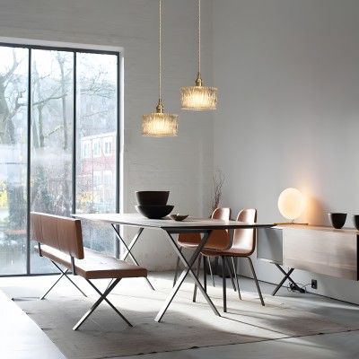 Roslyn Retro Stained Ribbed Glass Pendant Light Roslyn Retro Stained Ribbed Glass Pendant Light