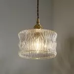 Roslyn Retro Stained Ribbed Glass Pendant Light