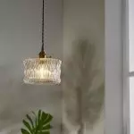 Roslyn Retro Stained Ribbed Glass Pendant Light