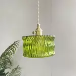 Roslyn Retro Stained Ribbed Glass Pendant Light