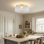 Weston Modern Ribbed Frosted Glass Round Ceiling Light