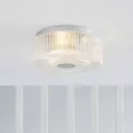 Weston Modern Ribbed Frosted Glass Round Ceiling Light