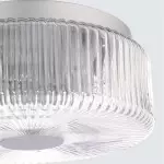 Weston Modern Ribbed Frosted Glass Round Ceiling Light
