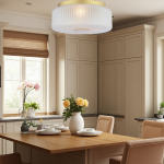 Weston Modern Ribbed Frosted Glass Round Ceiling Light