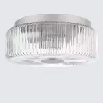 Weston Modern Ribbed Frosted Glass Round Ceiling Light
