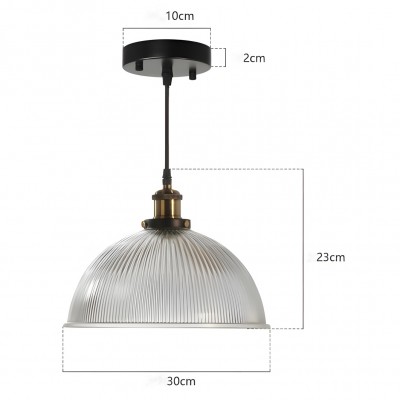 Moni Traditional Transparent Dome Ribbed Glass Pendant Light Moni Traditional Transparent Dome Ribbed Glass Pendant Light