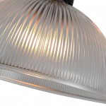 Moni Traditional Transparent Dome Ribbed Glass Pendant Light