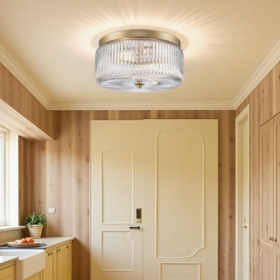 Pax Farmhouse Ribbed Glass Round Flush Mount Ceiling Light Pax Farmhouse Ribbed Glass Round Flush Mount Ceiling Light