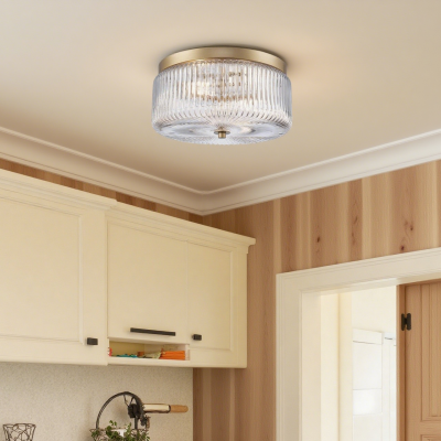 Pax Farmhouse Ribbed Glass Round Flush Mount Ceiling Light Pax Farmhouse Ribbed Glass Round Flush Mount Ceiling Light