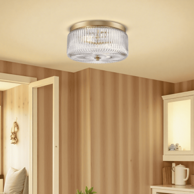 Pax Farmhouse Ribbed Glass Round Flush Mount Ceiling Light Pax Farmhouse Ribbed Glass Round Flush Mount Ceiling Light