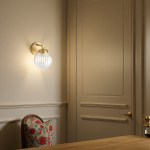 Briar Rustic Cooper Ribbed Glass Globe Sconce