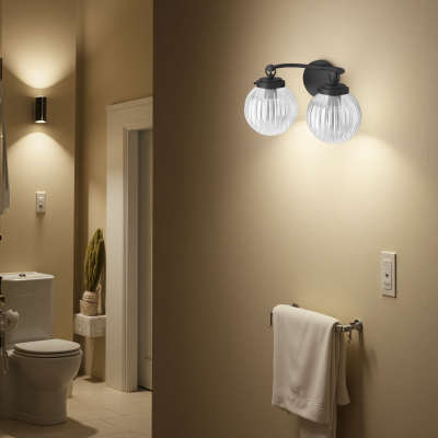 Briar Rustic Cooper Ribbed Glass Globe Sconce Briar Rustic Cooper Ribbed Glass Globe Sconce