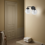 Briar Rustic Cooper Ribbed Glass Globe Sconce