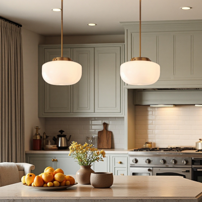 Kronle Schoolhouse Milky White Glass Pendant Light