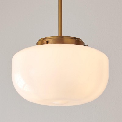 Kronle Schoolhouse Milky White Glass Pendant Light