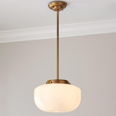 Kronle Schoolhouse Milky White Glass Pendant Light