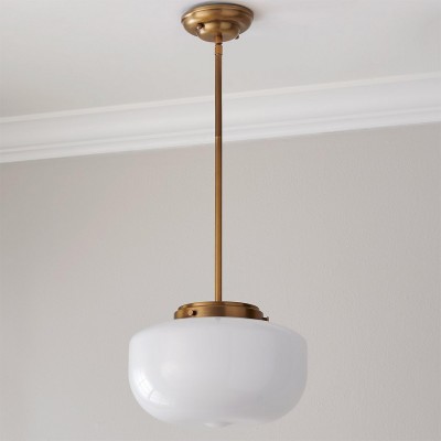 Kronle Schoolhouse Milky White Glass Pendant Light
