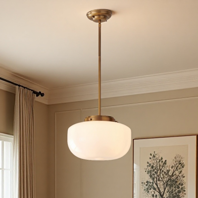 Kronle Schoolhouse Milky White Glass Pendant Light Kronle Schoolhouse Milky White Glass Pendant Light
