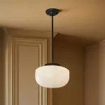Kronle Schoolhouse Milky White Glass Pendant Light