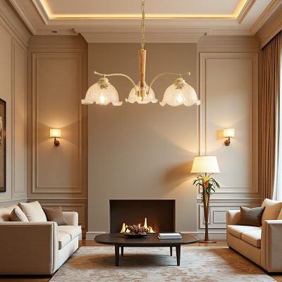 Erin French Country Crack Flower Glass Chandelier Erin French Country Crack Flower Glass Chandelier