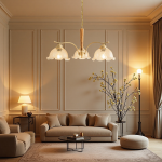 Erin French Country Crack Flower Glass Chandelier