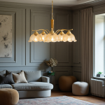 Erin French Country Crack Flower Glass Chandelier